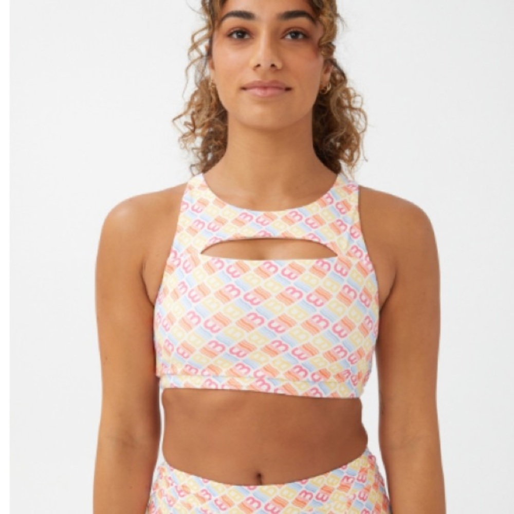 Cotton On Women’s Smoothing Cut Out Vestlette Top Active Crop High Neck Tank LG
